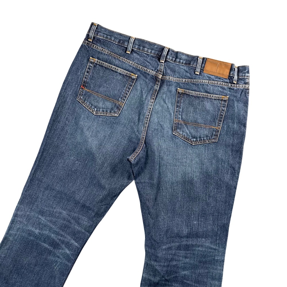Tommy Hilfiger Men Y2K Baggy Bootcut Jean Blue Wash Wide Leg 44x32 Skater Grunge